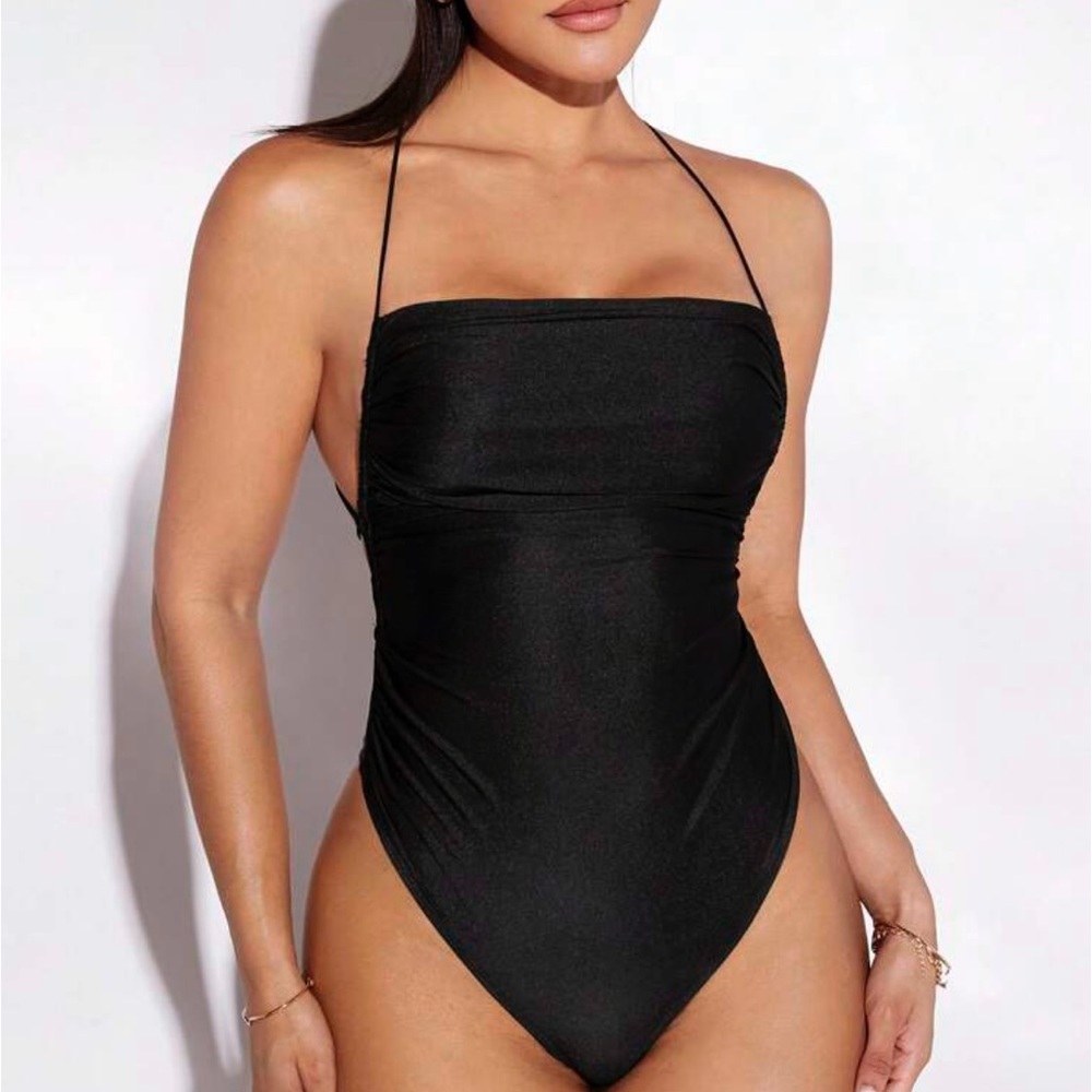 Strappy Lace Up Backless Cami Bodysuit size Small
